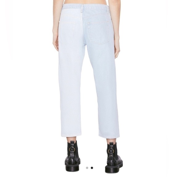 NEW FRAME Le Slouch Crop Split Screen Denim Jeans Size 27 - Picture 8 of 10